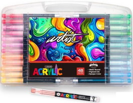 ARTIST BY ALEX BOG Estuche de 48 Rotuladores Acrílicos Real Brush Colores Surtidos