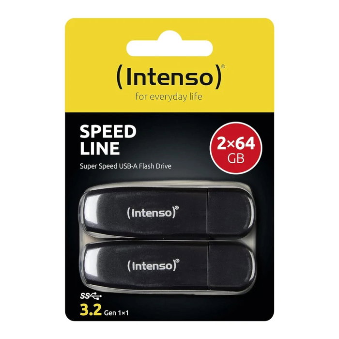 Intenso Pendrive Line 2x 64GB Negro USB 3.2 Intenso Pendrive Line 2x 64GB Negro USB 3.2