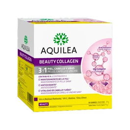 Aquilea Beauty Colágeno Sobres 30 u - Cuidado Integral Piel, Cabello y Uñas con Ácido Hialurónico y Vitamina C