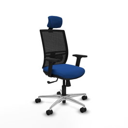 PIQUERAS Y CRESPO Silla de oficina Yunquera con mecanismo Sincro, Azul y Negro