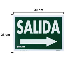 WOLFPACK LINEA PROFESIONAL Señal Fluorescente Salida A Derecha 21 x 30 cm