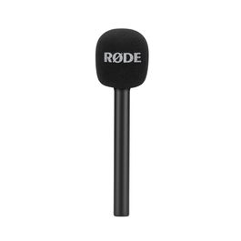 Rode Interview GO Adaptador Micrófono de Mano Compacto para Entrevistas con Antiviento Negro