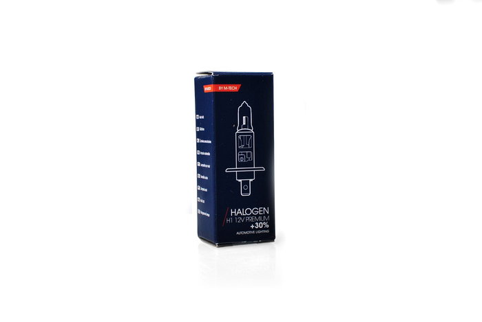 M-Tech Lámpara Halógena H1 12V 55W MTECZ101 - 30% más de luz, Homologación E1