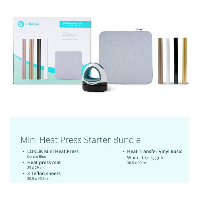 LOKLiK Europe LOKLiK Mini Heat Press - Jeansblau LOKLiK Europe LOKLiK Mini Heat Press - Jeansblau