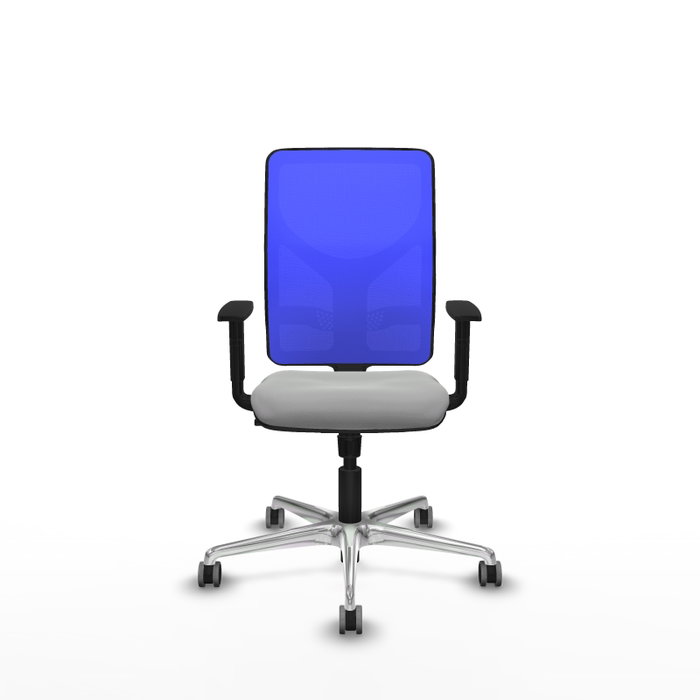 PIQUERAS Y CRESPO Silla de oficina Motilla con mecanismo Sincro, Gris claro y Azul