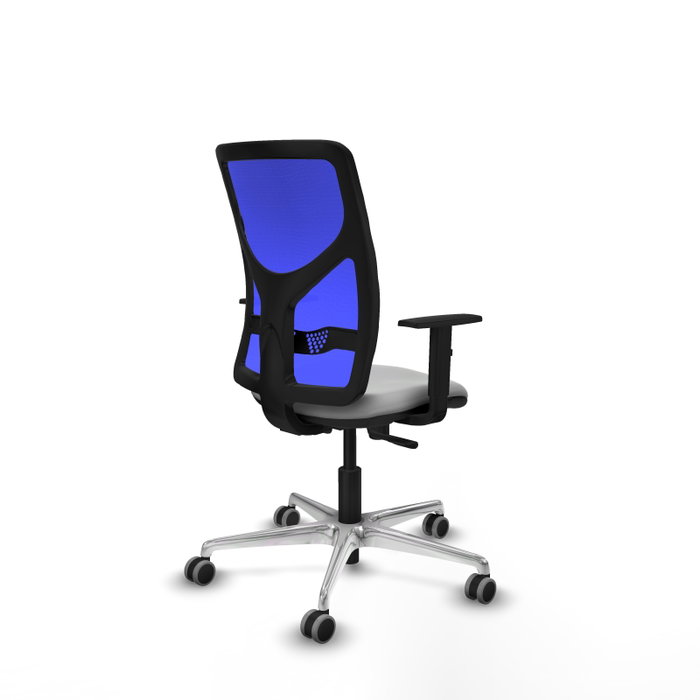 PIQUERAS Y CRESPO Silla de oficina Motilla con mecanismo Sincro, Gris claro y Azul