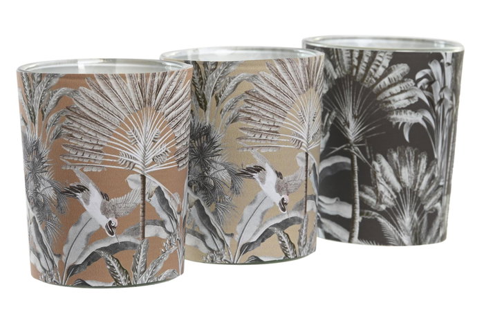 DKD Home Decor Vela Tropical Cera Parafina Beige Negro Marron Set de 3 Piezas 45 gr 5 x 6 x 5 cm DKD Home Decor Vela Tropical Cera Parafina Beige Negro Marron Set de 3 Piezas 45 gr 5 x 6 x 5 cm