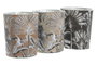 DKD Home Decor Vela Tropical Cera Parafina Beige Negro Marron Set de 3 Piezas 45 gr 5 x 6 x 5 cm