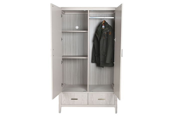 DKD Home Decor Armario Tradicional Gris Claro 110 x 60 x 195 cm Metal MDF