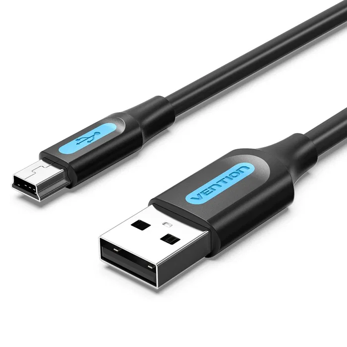 Vention Cable USB 2.0 COMBI USB A Macho a Mini-USB B Macho para Carga Rápida y Datos, 3 Metros, Negro