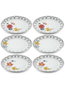 Hermia DNR0054 Juego de Platos de Servicio de Porcelana Blanca Elegante (6 Piezas), 27x27x2cm, Apto Lavavajillas, Elegancia en tu Mesa