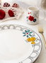 Hermia DNR0054 Juego de Platos de Servicio de Porcelana Blanca Elegante (6 Piezas), 27x27x2cm, Apto Lavavajillas, Elegancia en tu Mesa