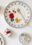 Hermia DNR0054 Juego de Platos de Servicio de Porcelana Blanca Elegante (6 Piezas), 27x27x2cm, Apto Lavavajillas, Elegancia en tu Mesa