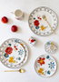 Hermia DNR0054 Juego de Platos de Servicio de Porcelana Blanca Elegante (6 Piezas), 27x27x2cm, Apto Lavavajillas, Elegancia en tu Mesa