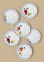 Hermia DNR0054 Juego de Platos de Servicio de Porcelana Blanca Elegante (6 Piezas), 27x27x2cm, Apto Lavavajillas, Elegancia en tu Mesa