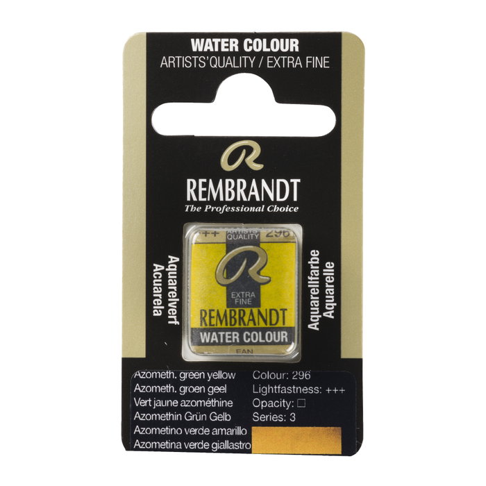 Rembrandt Acuarela Pastilla Azometino Verde Amarillo 296 Rembrandt Acuarela Pastilla Azometino Verde Amarillo 296