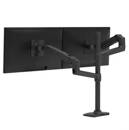 Ergotron LX Dual Stacking Arm Kit, Tall Pole, Matte Black, para 2 Monitores LCD hasta 101.6 cm (40 pulgadas), Peso Max 20 kg, Montaje Abrazadera, Ajuste de Altura 0-330 mm