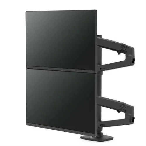 Ergotron LX Dual Stacking Arm con mástil alto, Negro Mate