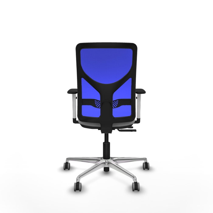 PIQUERAS Y CRESPO Silla de oficina Motilla con mecanismo Sincro/Traslack, Gris claro y Azul