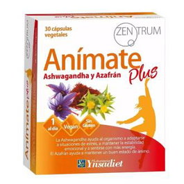 YNSADIET Zentrum Animate Plus 30 Cápsulas con Ashwagandha y Azafrán para el Estrés y Energía