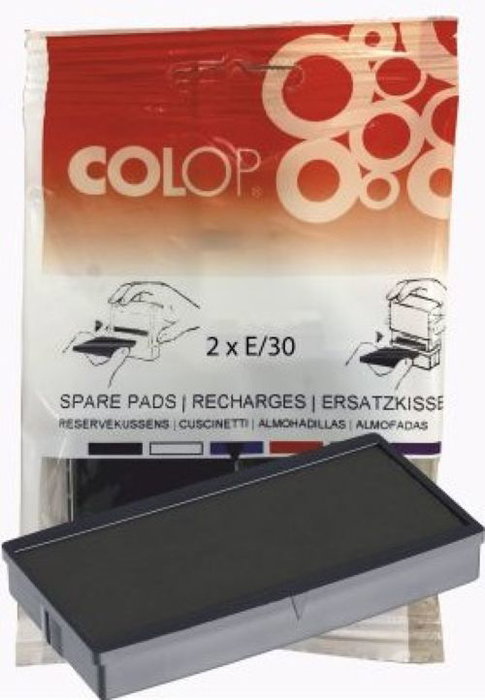 Colop Almohadillas de Recambio E/30 Negro (Pack de 2)