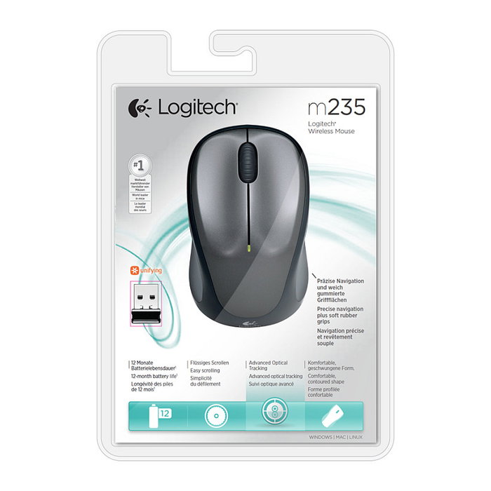 Logitech M235 Ratón Inalámbrico Gris
