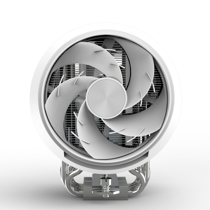 Zalman ZET5 Ventilador para Procesador 12 cm, 2000 RPM, Blanco, Rodamiento HDB, Compatible LGA 1851/1700/AM5/AM4 y más, 5 Tubos de Calor, 44.48 CFM, 3.36W