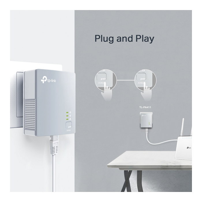 TP-Link TL-PA411 KIT AV500 Nano Powerline Adapter Starter Kit