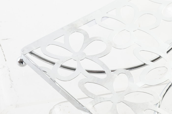 DKD Home Decor Salvamantel Metal Margaritas Cromado 18x18x1,5 cm