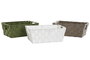 DKD Home Decor Cesta de almacenaje PP y metal verde 30x17x11