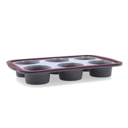 Quid Molde 6 Cupcakes Silicona Reforzado Scarlet 29x18,8x3,8 cm