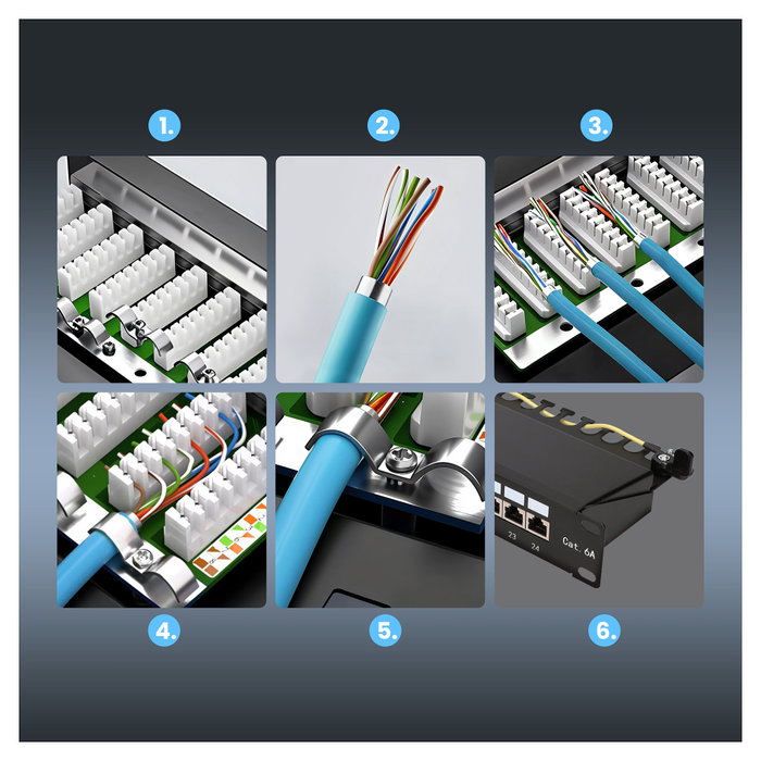 Extralink Panel de parches CAT6A STP de 24 puertos Extralink Panel de parches CAT6A STP de 24 puertos