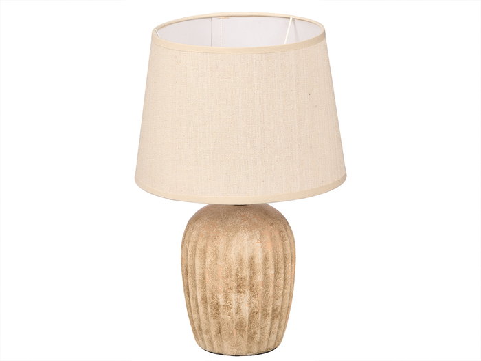 Giftdecor Lámpara Envejecida Rayas Verticales 34 cm Cerámica Marrón E27 (Set de 6)