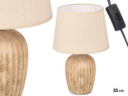 Giftdecor Lámpara Envejecida Rayas Verticales 34 cm Cerámica Marrón E27 (Set de 6)