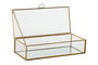 DKD Home Decor Joyero de Cristal y Metal Dorado