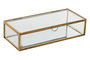 DKD Home Decor Joyero de Cristal y Metal Dorado