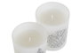 DKD Home Decor Set de 3 Velas de Cristal en Blanco