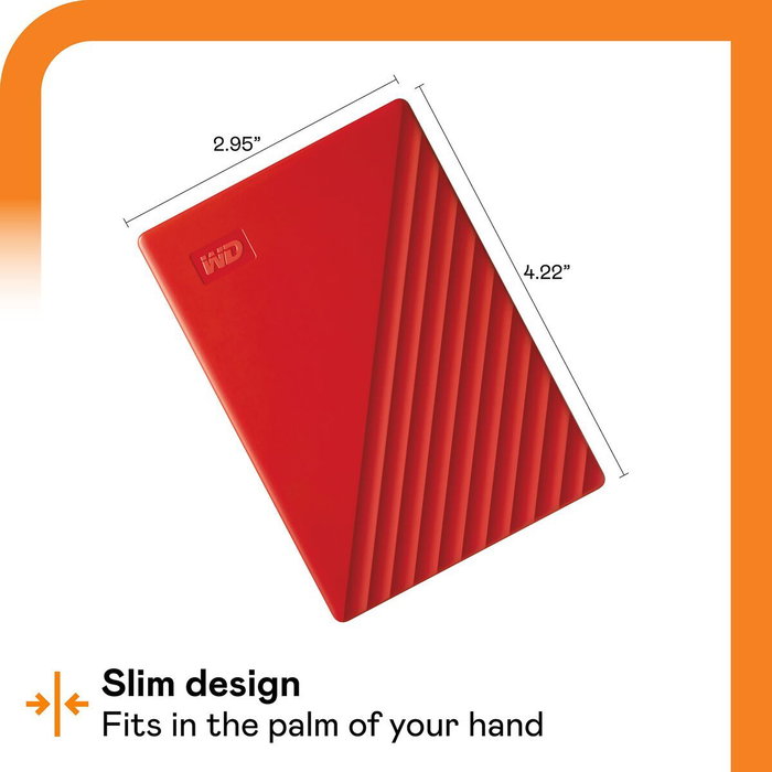 Western Digital My Passport 2 TB 2.5 pulg. USB 3.2 Gen 1 Rojo