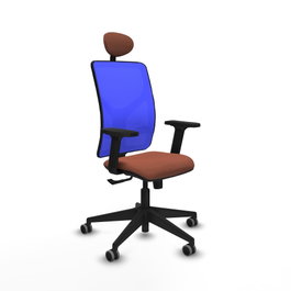 PIQUERAS Y CRESPO Silla de oficina Motilla con mecanismo Sincro, Azul y Marrón
