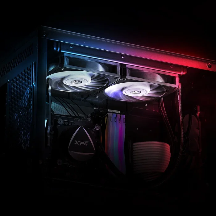 ADATA XPG Vento Pro 120 PWM - Ventilador para Caja PC de 120 mm, Negro/Blanco, 2500 RPM, 75 CFM, 28 dB(A), Alta Presión Estática, Conexión en Cadena