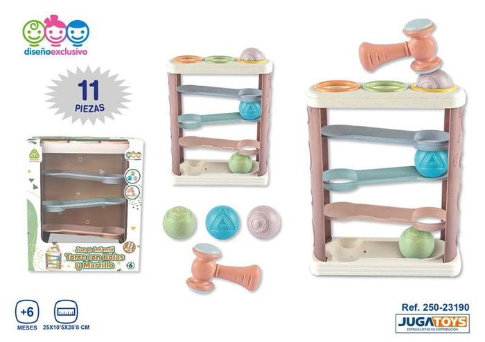 Jugatoys - misprimerosjuguetes Juego infantil torre con bolas y martillo Jugatoys - misprimerosjuguetes Juego infantil torre con bolas y martillo