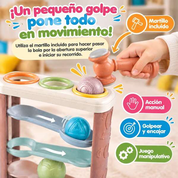 Jugatoys - misprimerosjuguetes Juego infantil torre con bolas y martillo Jugatoys - misprimerosjuguetes Juego infantil torre con bolas y martillo