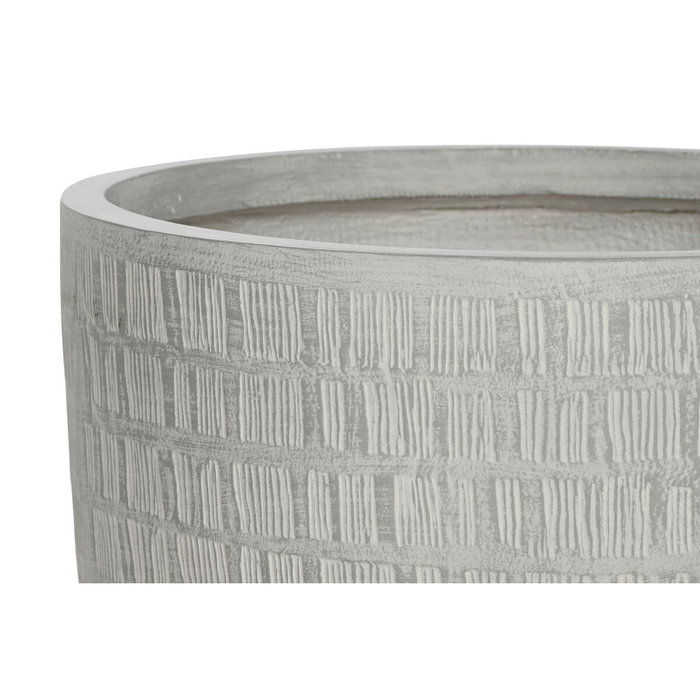 DKD Home Decor Set de 4 Maceteros de Magnesia Gris