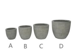 DKD Home Decor Set de 4 Maceteros de Magnesia Gris