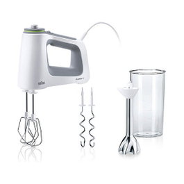 Braun HM 5107 WH Batidora de Mano 750W 9 Velocidades SmartMix, Gris y Blanco