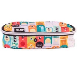 Milan Portatodo Ovalado Serie Especial Aliens Estuche Escolar Multicolor Poliéster 20.5x9x5.5 cm