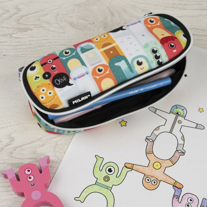 Milan Estuche Portatodo Ovalado Serie Especial Aliens Multicolor