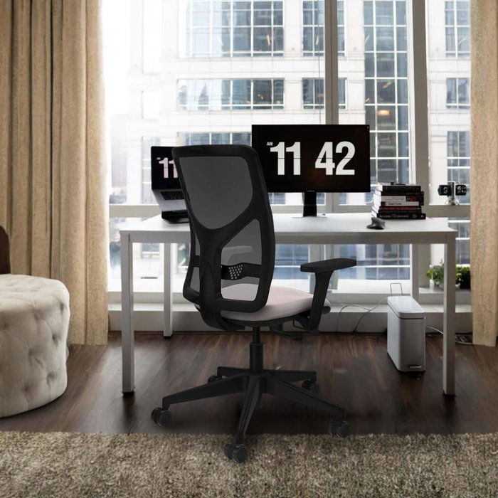 PIQUERAS Y CRESPO Silla de oficina Motilla con mecanismo Sincro/Traslack, Azul y Negro