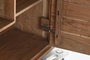 DKD Home Decor Armario Colonial Marrón 4 Puertas Acacia Cristal Led 145x40x153 cm
