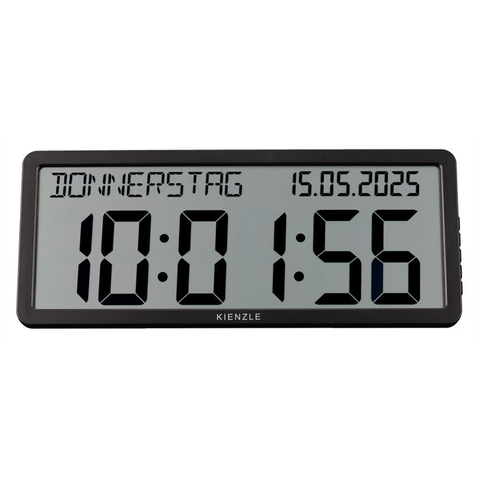Kienzle Reloj de Pared Digital con Control por Radio y Visualización de Fecha, Negro